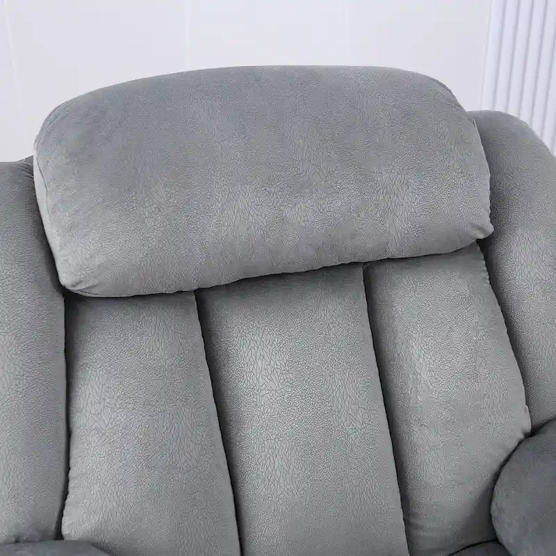 Soft Fabric Overstuff Manual Recliner with Massager and Heat
