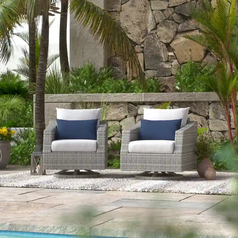 Cannes 2 Piece Sunbrella Outdoor Patio Motion Club Chairs