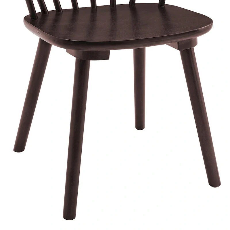 Modern Kitchen Wooden Spindle Back Armless Set of 4 Dining Chairs