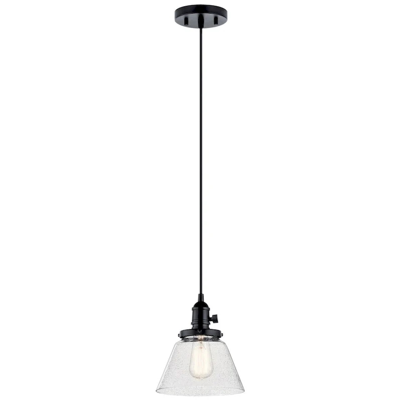 Kichler Avery Single Light 8  Wide Mini Pendant with Tapered Clear