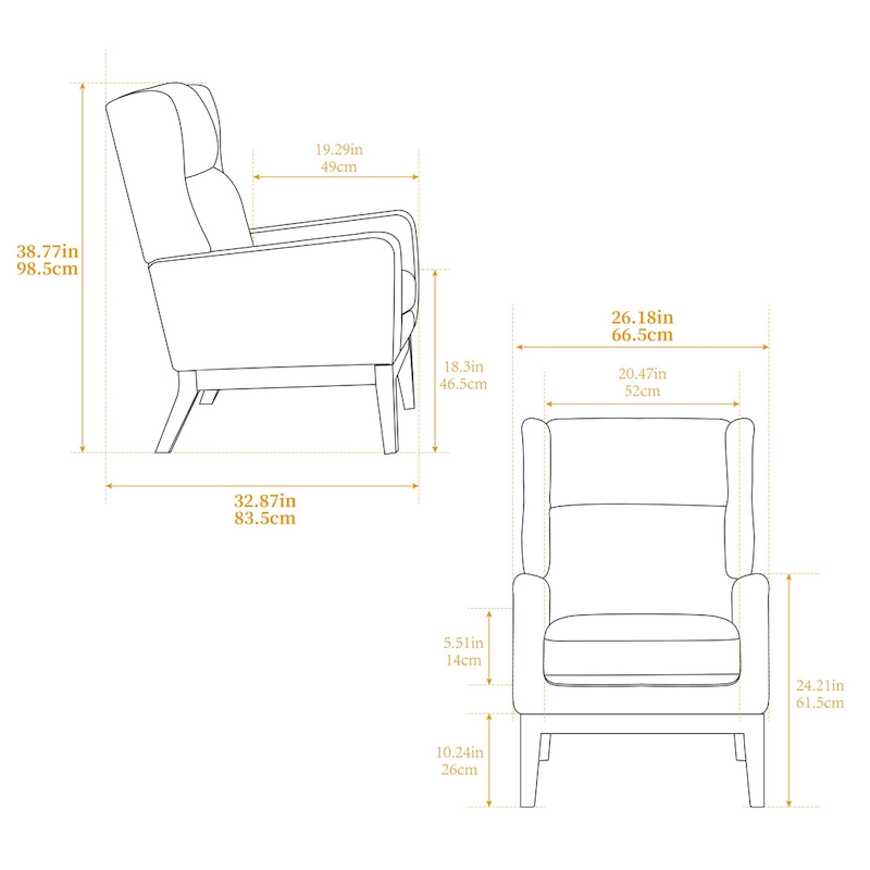 26.18 High Back Upholstered Arm Chair