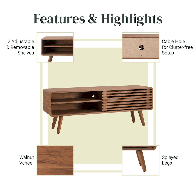 Wilson 46 KD Slat Low TV Stand