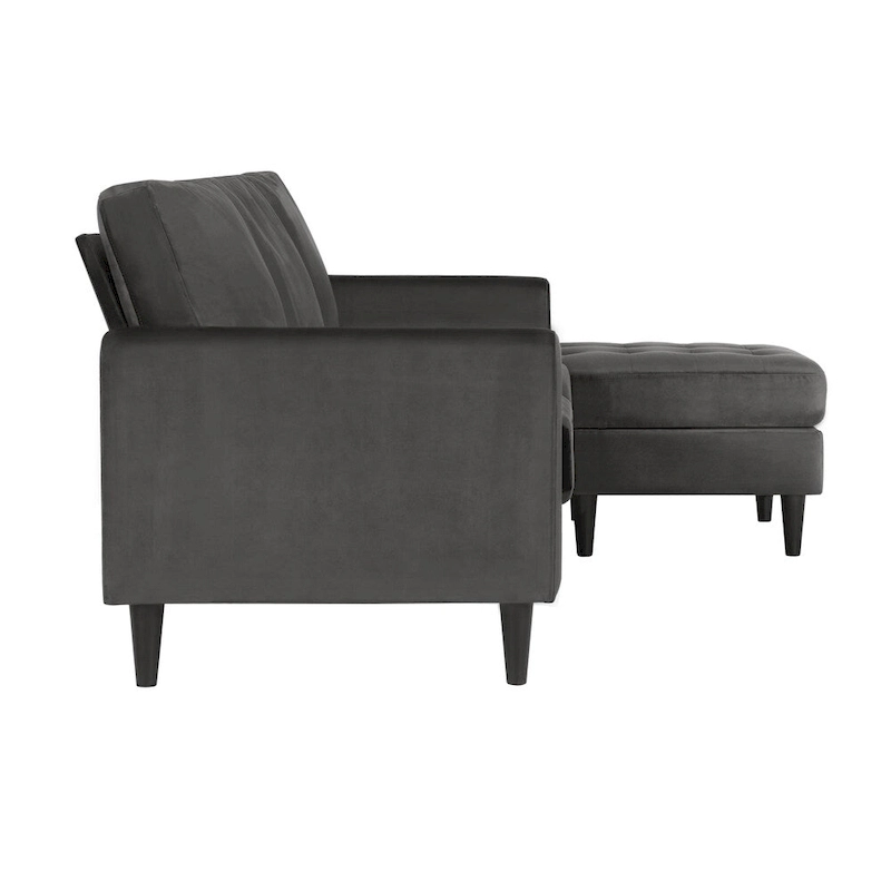 CosmoLiving by Cosmopolitan Strummer Velvet Reversible Sectional Sofa