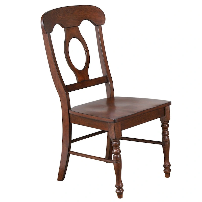 Andrews 3-Piece Solid Wood Top Distressed Chestnut Brown Dining Table Set with Expandable Drop Leaf and Napoleon Chairs