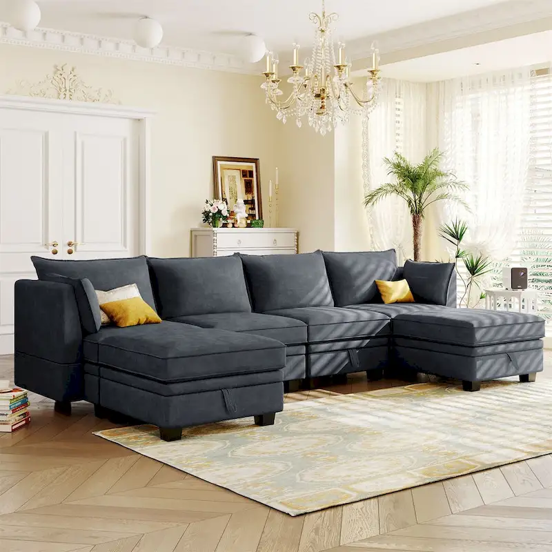 Merax Modern Large U-Shape Modular Sectional Sofa