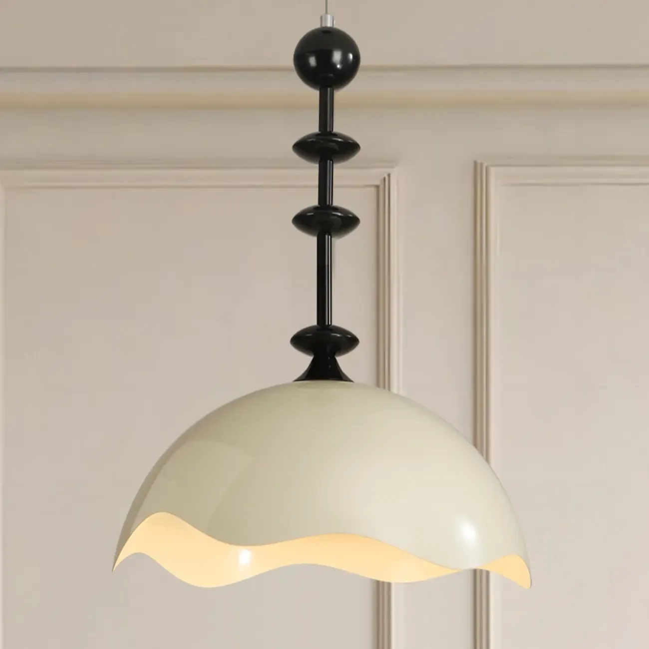 Modern Black White Acrylic Dome Pendant Light