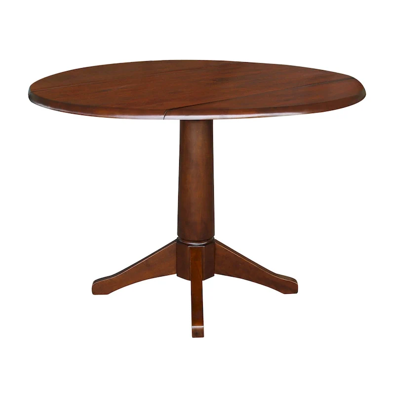42 Round Dual Drop Leaf Table - Espresso