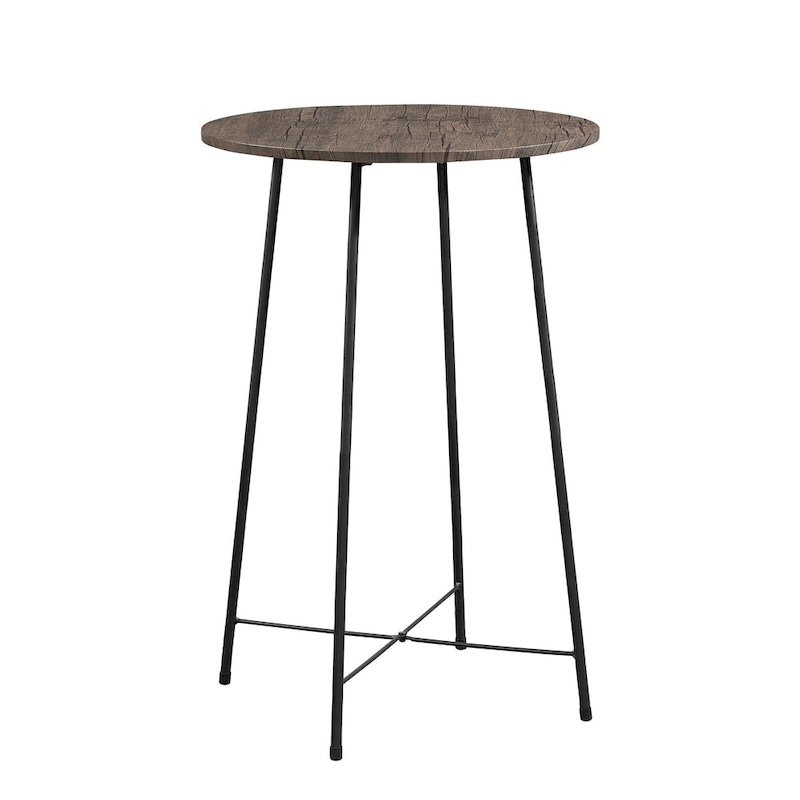 35.4 High Round Bar Table, Industrial Style Wood Top Bistro Pub/Breakfast Table