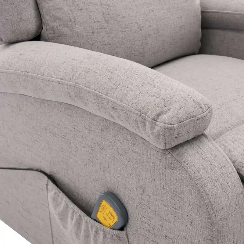 vidaXL Massage Chair Light Gray Fabric - 71 x 92 x 96 cm