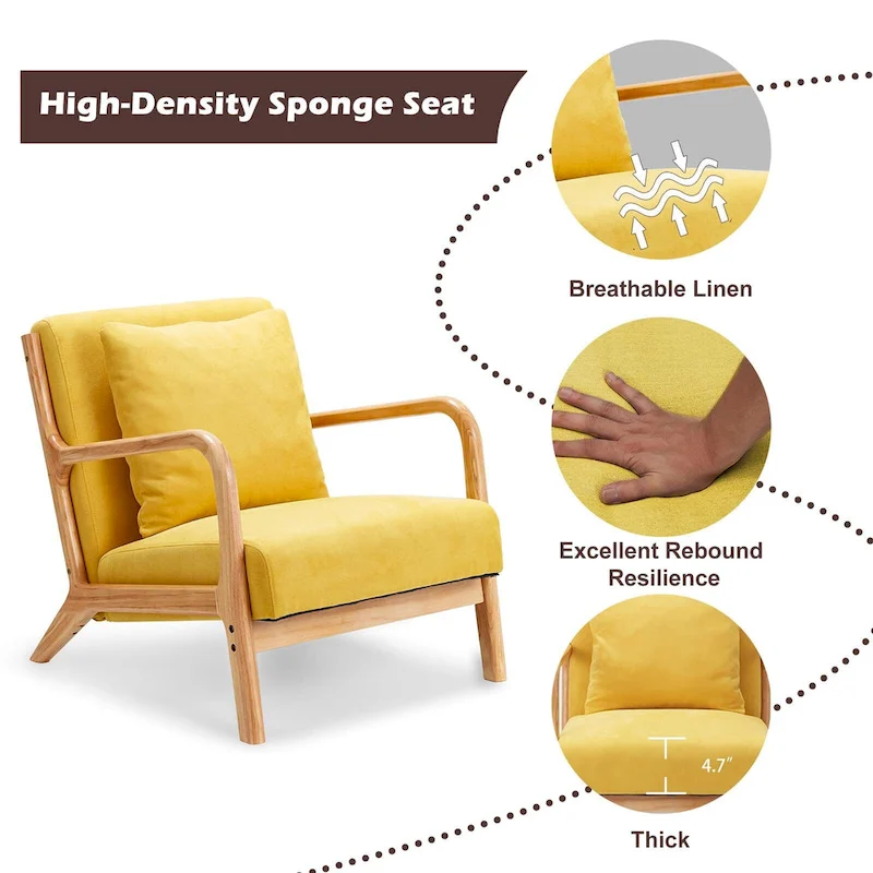 AECOJOY Mid Century Modern Living Room Reading Comfy Lounge Chairs