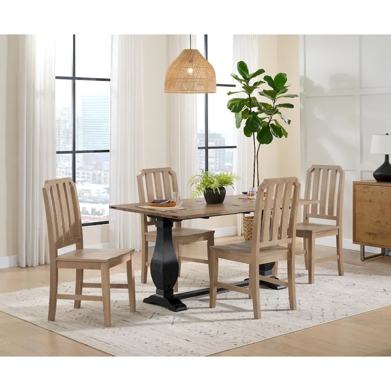 60 Solid Wood Pedestal Flip-top Sofa Console Table