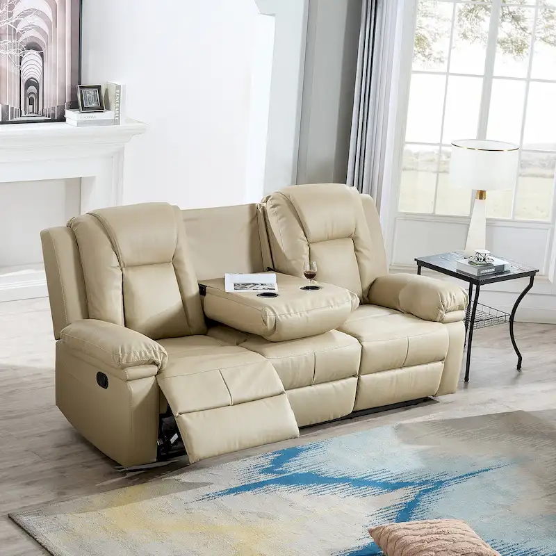 Bonded Leather Recliner Sofa