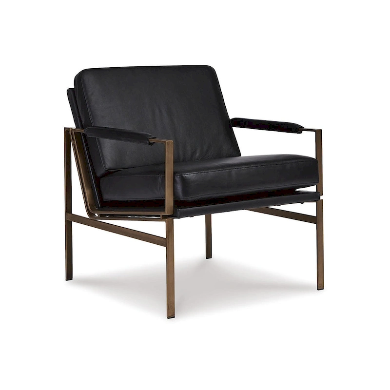 Signature Design by Ashley Puckman Mid Century Modern Leather Accent Chair - 29  W x 31.5  D x 34.25  H