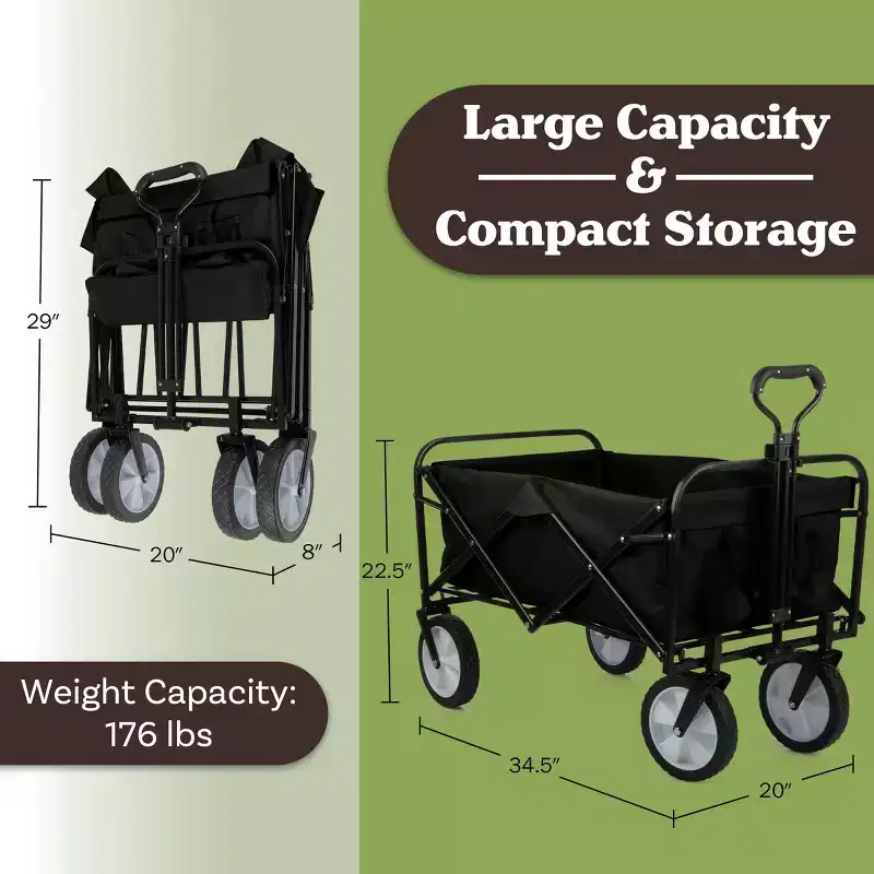 Pure Garden Collapsible Wagon Folding Cart