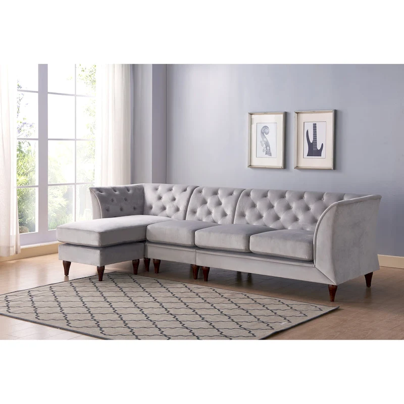 Kestrel Modern Faux Leather Modular Chesterfield Sectional by Furniture of America