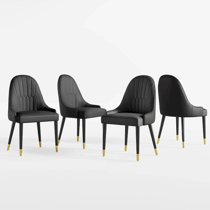 Dining Chair Modern Accent Chairs Faux Leather Side Chairs (Set of 4)