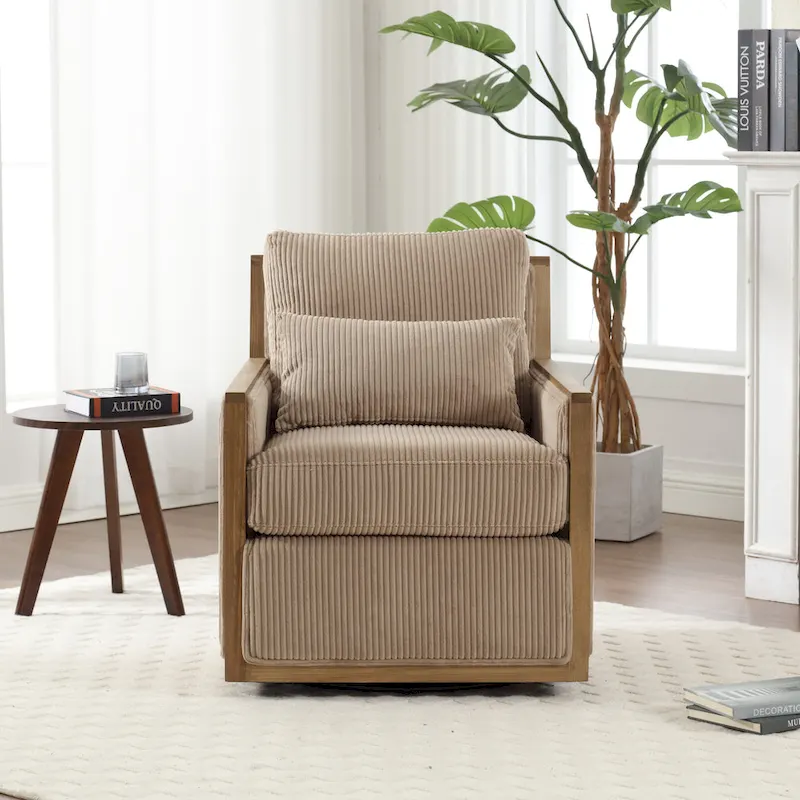 Camel Modern 26.8  Swivel Barrel Chair