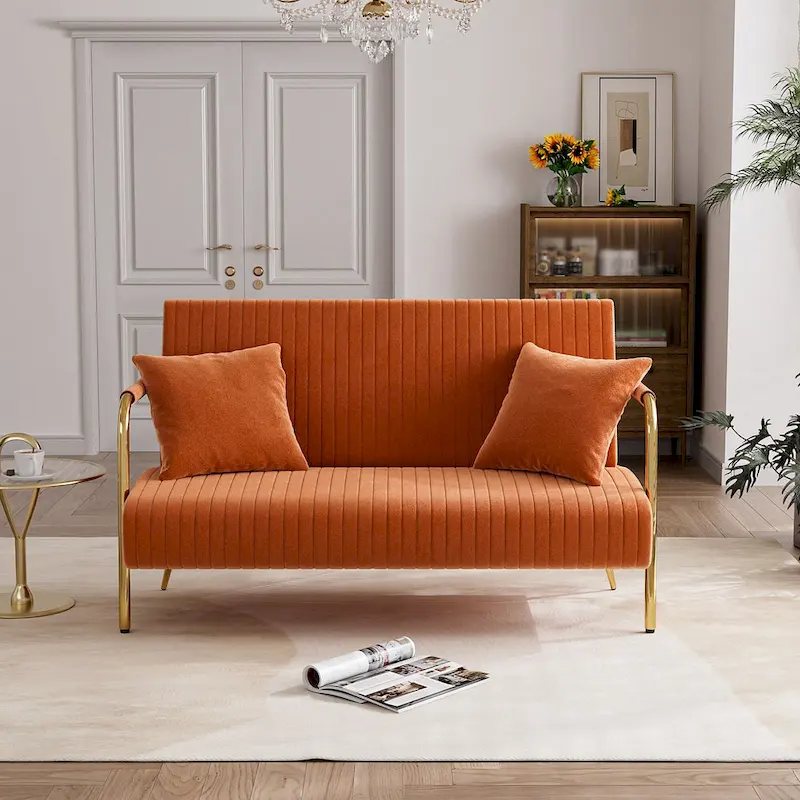 Ouyessir Upholstered Loveseat, Tufted Back Couch, Accent Armchair with 2 Pillows