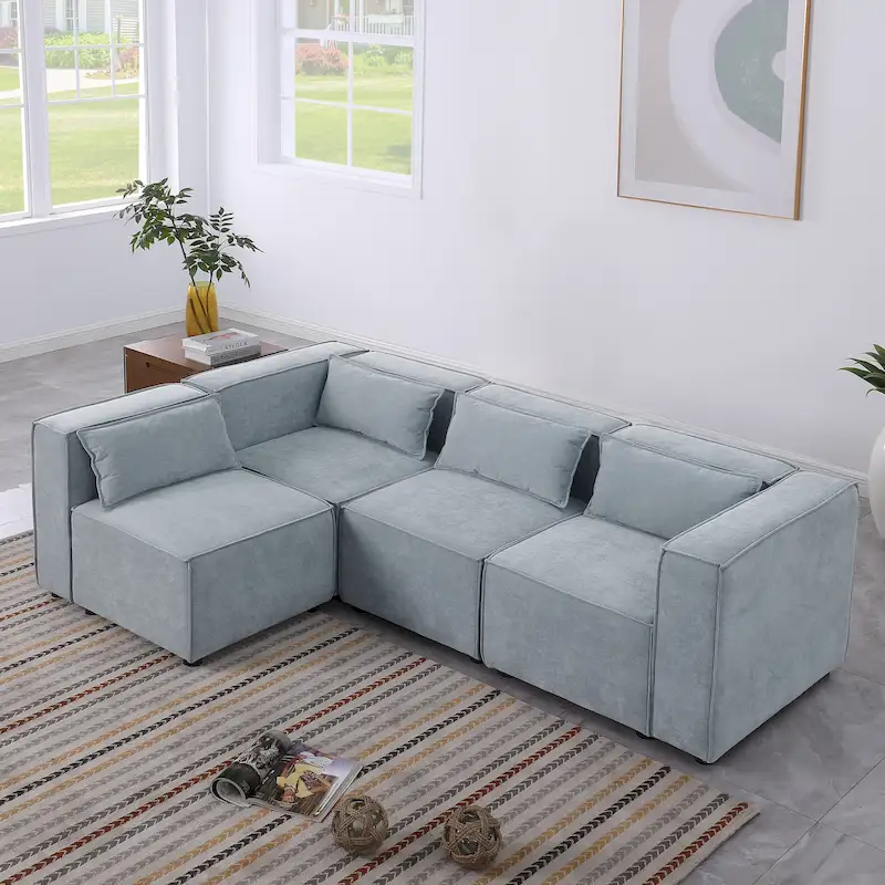 Free Combination Chenille Upholstered Modular Sectional Sofa