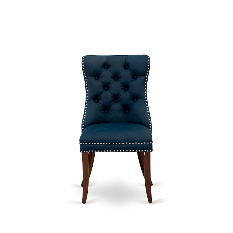 East West Furniture Kitchen Table Set Consists of a Square Dining Table and Padded Chairs, Mahogany (Pieces Options)