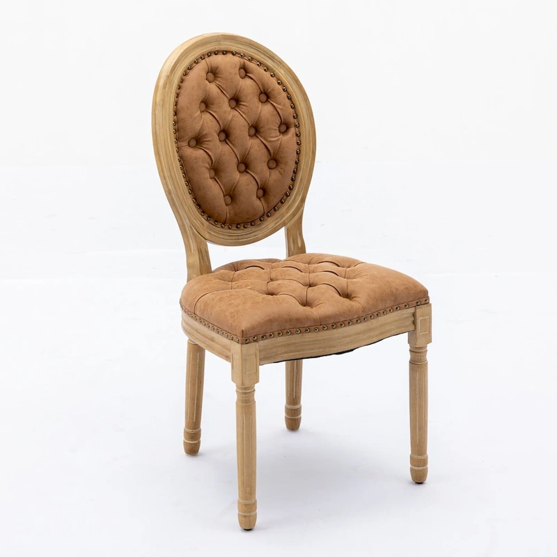 French Chair Dining Chair Solid Wood with Nailhead Trim Set of 2