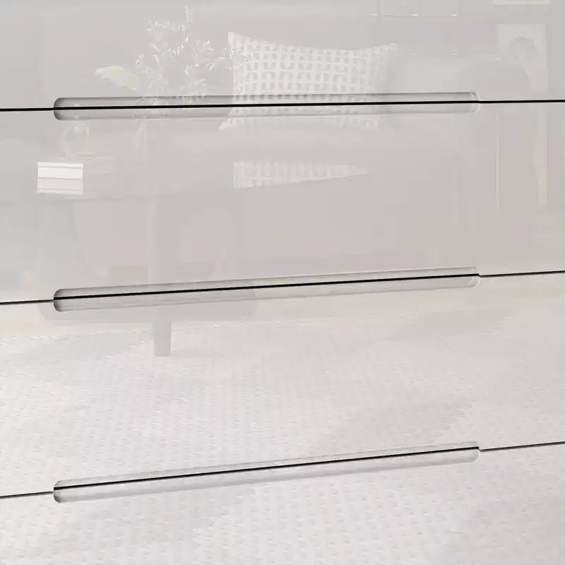 Hitow High Gloss 5 Drawer Dresser with Underlight Concealed Handle Chest of Drawers