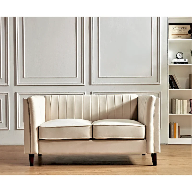Line Tufted Square Design Loveseat