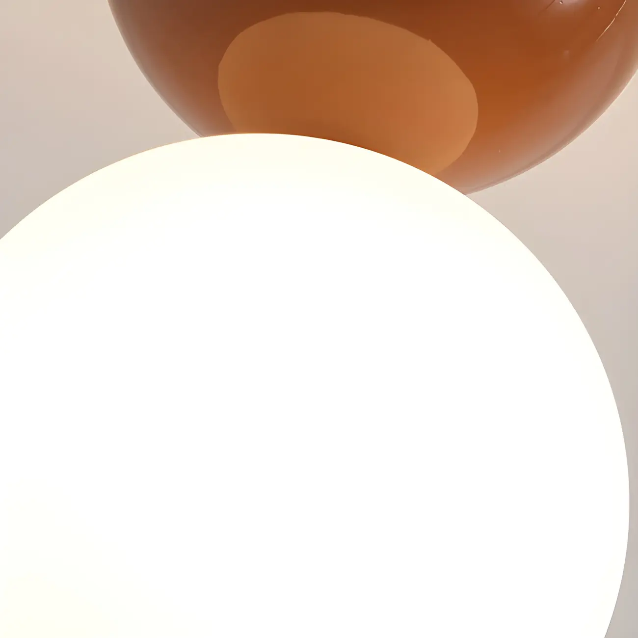 Simple White Ball Shade Metal Semi Flush Ceiling Light