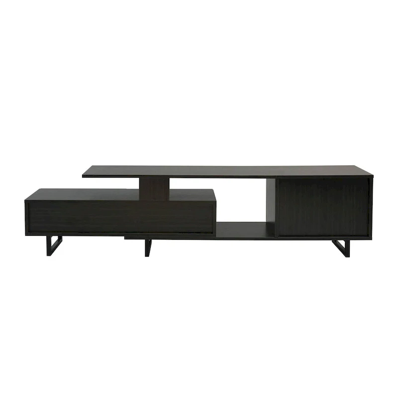 Avery 55-inch 2-Drawer 4-Shelf TV Stand in Steel