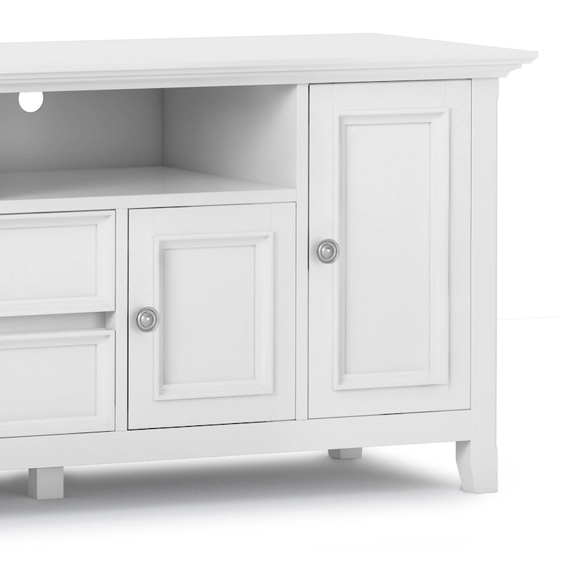 WYNDENHALL Halifax 72 inch Wide Solid Wood Transitional TV Stand - 72w x 19d x 26 h