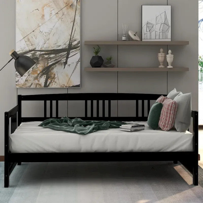 Solid Wood Twin Daybed with Storage Space