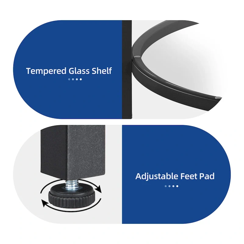 Industrial 2-Tier Round Coffee Table with Shelf