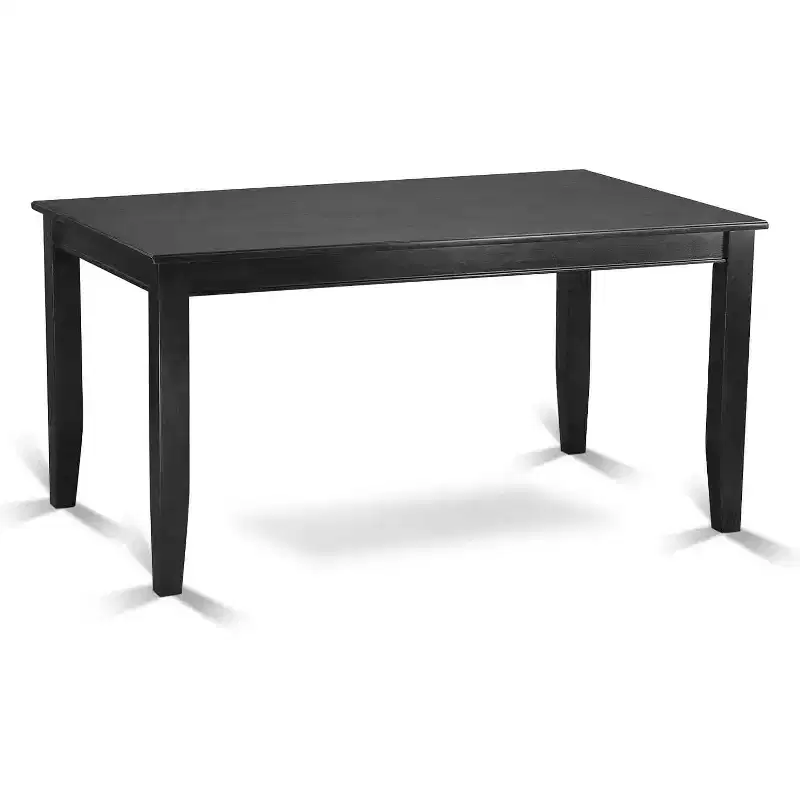 HomeStock 5-Piece Rectangle Black Finish Solid Wood Top Dining Table with 4 Chairs