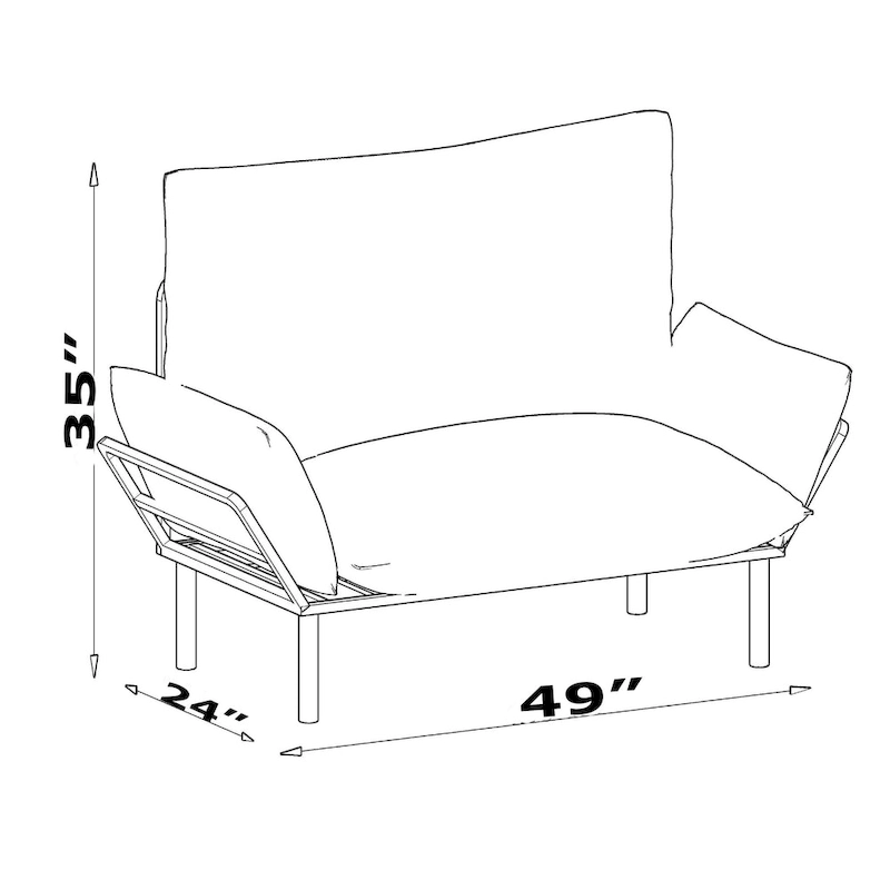 Haydar Extra-wide Modern Loveseat with Metal Legs
