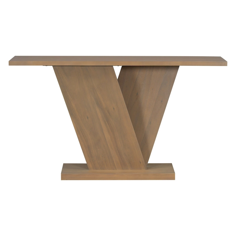 Christopher Knight Home - Mirod Elegant Console Table with Natural Wood Veneer and Sturdy V-Base Design