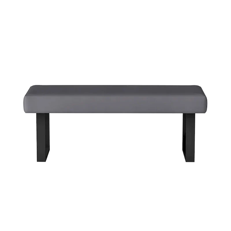 Somette Lillian 3-Piece Gloss Gray Dining Set with Dining Table, Nook and Bench