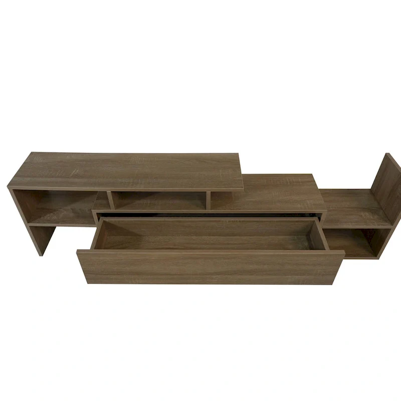 Surrey 60.2 2 Pc 1-Drawer Floating TV Stand Media Console with Open Shelves