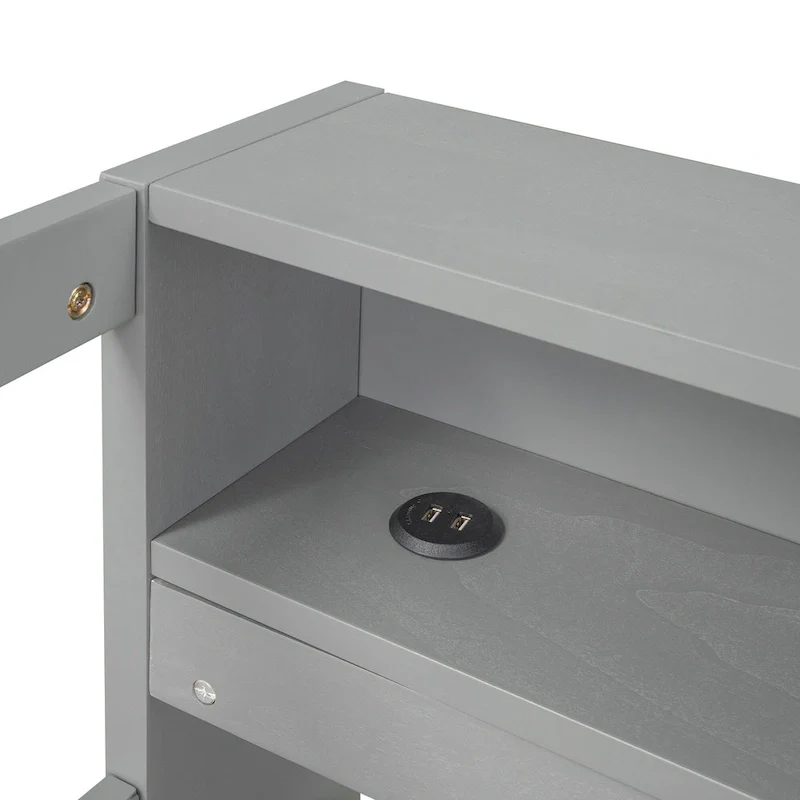 Twin XL Wood Daybed with 2 Trundles and USB Charging Design