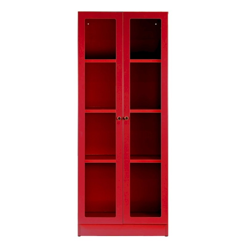 Avice 59-inch Red French Door Metal Cabinet