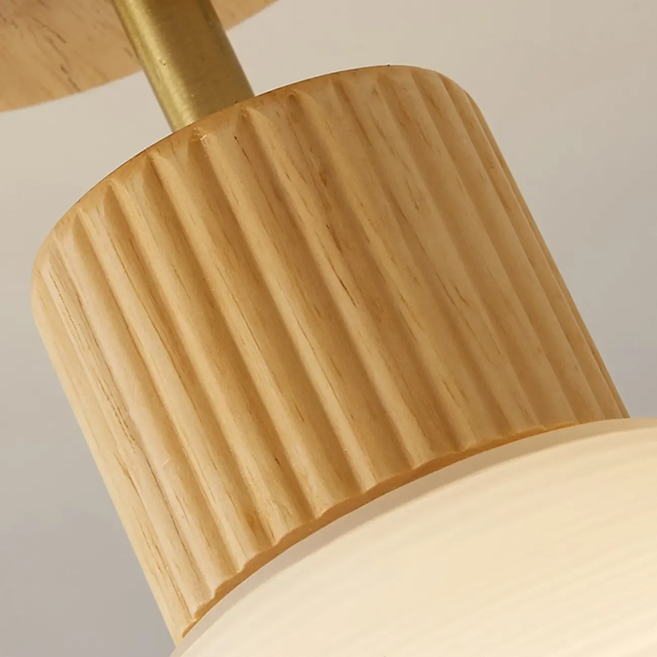 5 to 9 Inch Geometric Wooden Semi Flush Ceiling Light