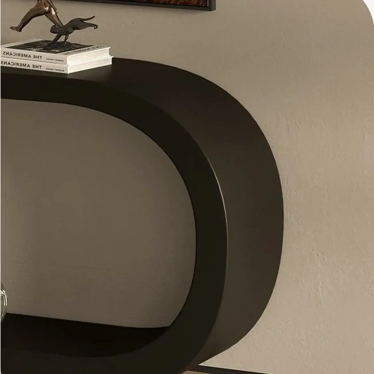 U-Shaped Metal White Narrow Console Table