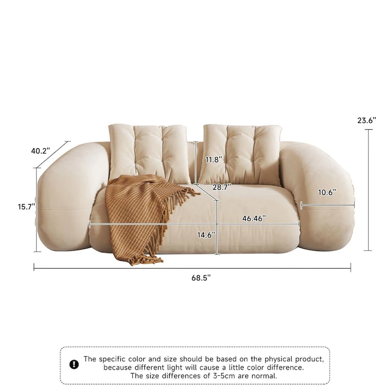 JASIWAY Modern Convertible Sleeper Sofa Chair Bed, White