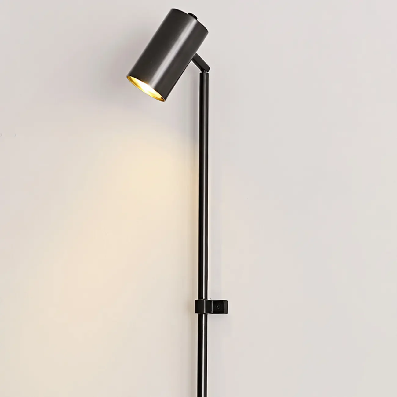Industrial Black Plug In Wall Sconce with Adjustable Head
