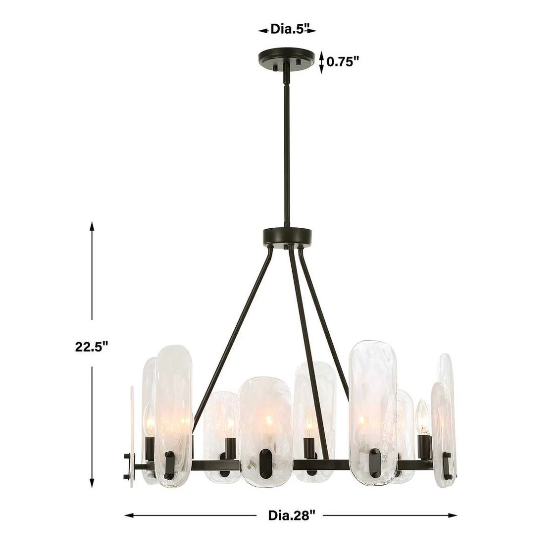 Ellipse, 10 Lt Chandelier