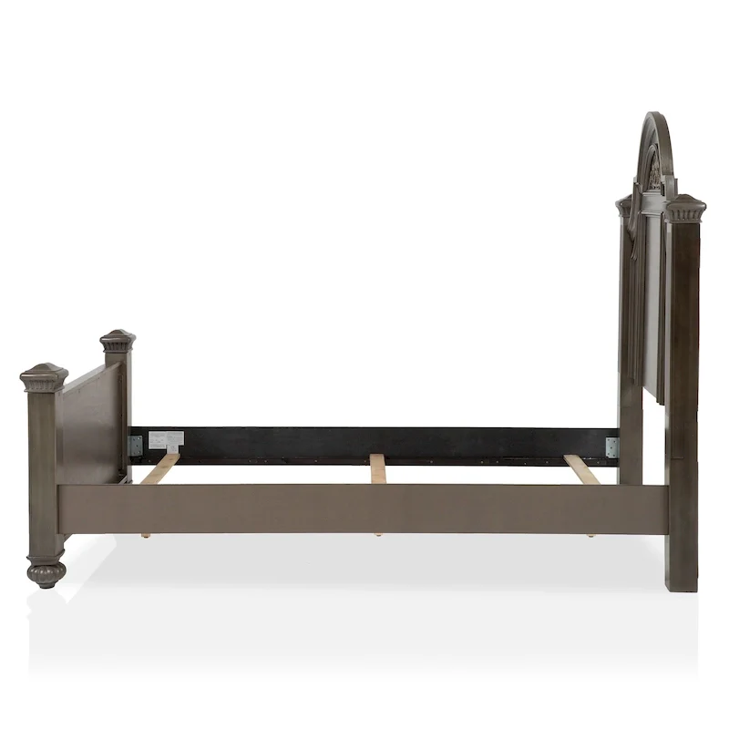 Vame Traditional Grey Wood 5-Piece Poster Bedroom Set by Furniture of America