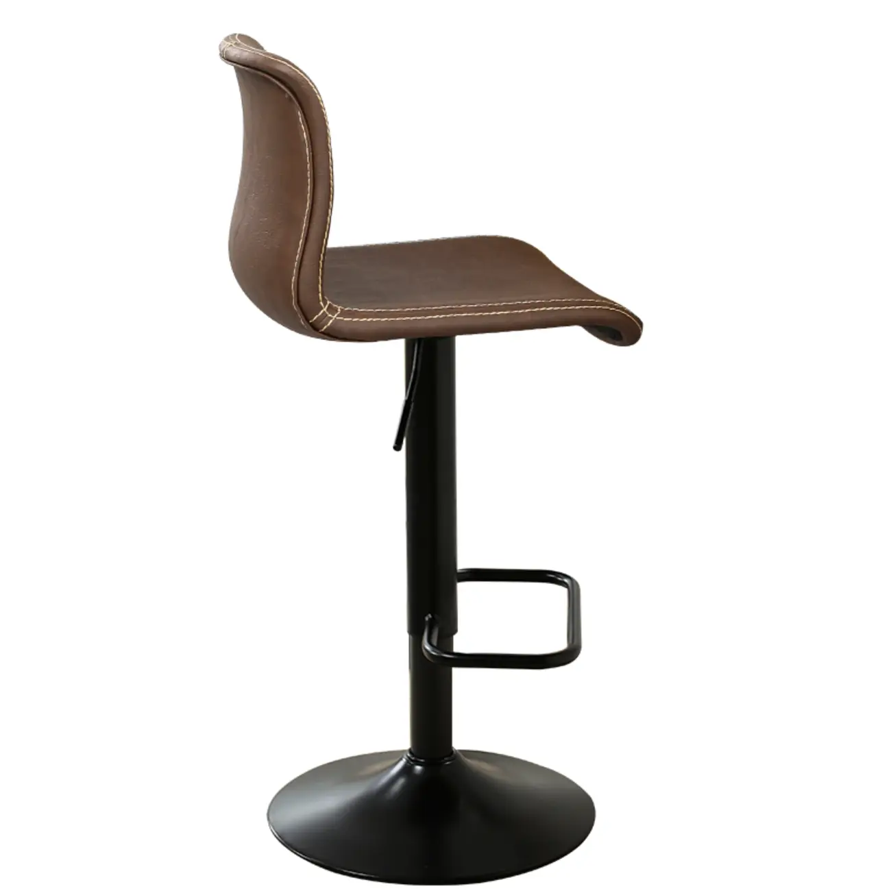 Leather Low Back Adjustable Swivel Sleek Bar Stools