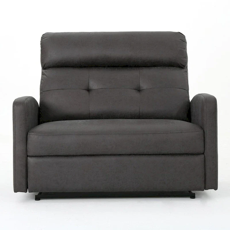 Modern Fabric Double Seat Recliner Chair with Plush Cushions by Christopher Knight Home