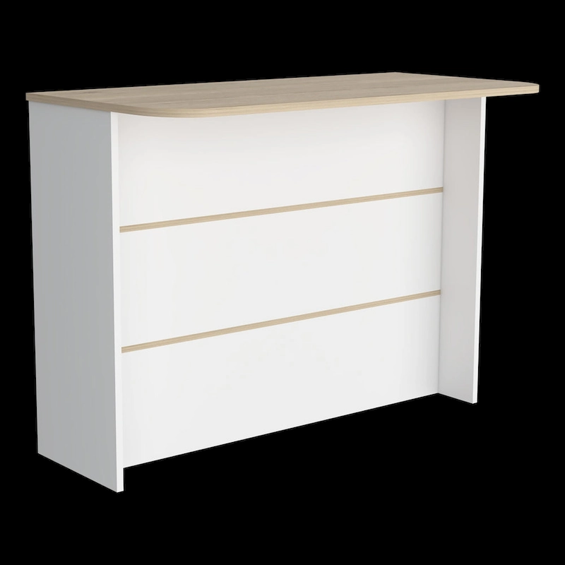 FM Furniture Crete Kitchen Island, Kitchen Bar with 3-Tier Shelves