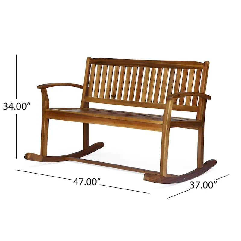 Amina Acacia Wood Patio Glider by Christopher Knight Home