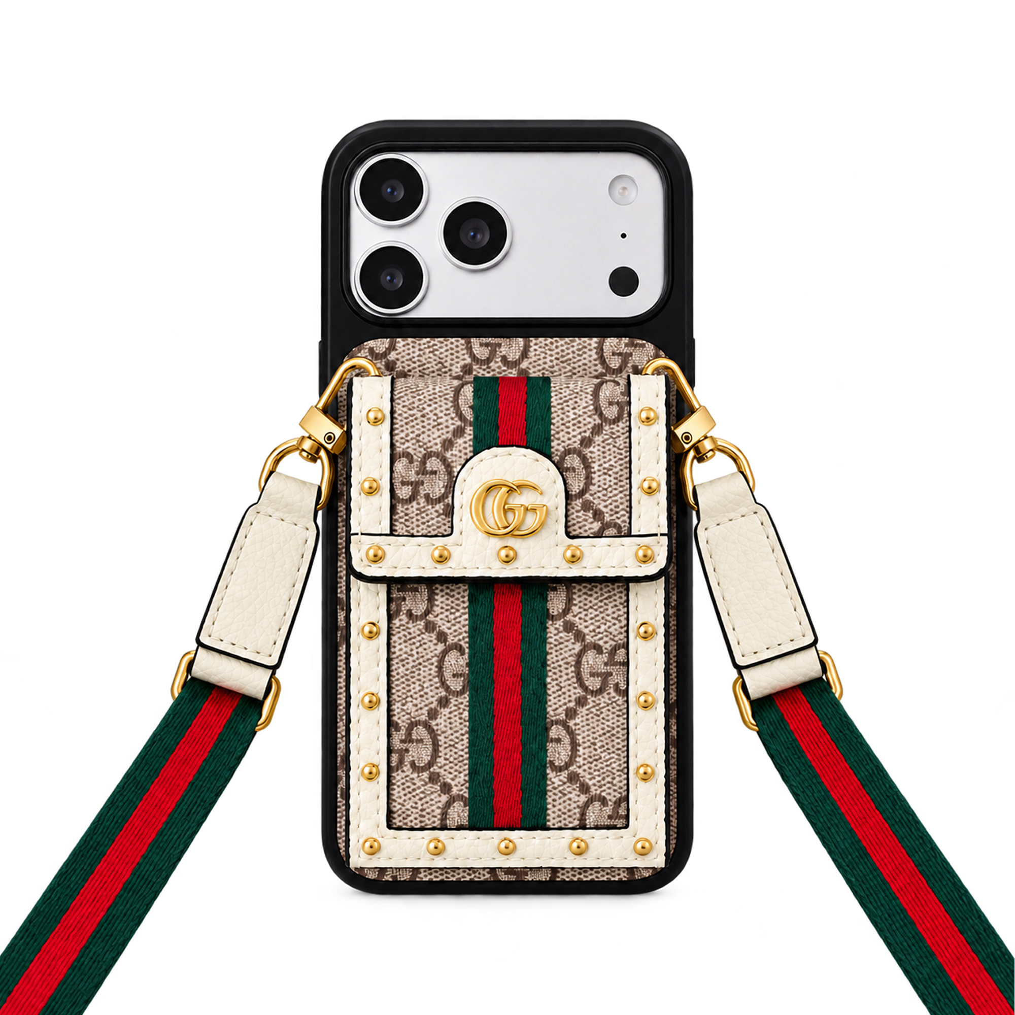 LL GG Rivet Trunk 04 Detachable Crossbody Case for iPhone - Vania Cases